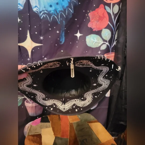 Witchy Snake Skeleton Hat - Altered - One of a Kind - Picture 4 of 8